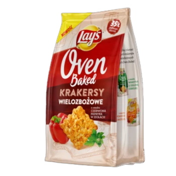 Lay's Oven Baked Krakersy wielozbożowe o smaku czerwona papryka w ziołach 80 g