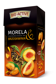 Big-Active Brzoskwinia &amp; Morela Liściasta herbata czarna z kawałkami owoców 80 g