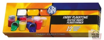 Farby plakatowe 12 kolorów ASTRA