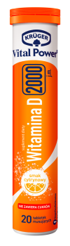 Kruger Witamina D 2000 j.m. Protect smak cytrynowy (20 tabletek) 84 g