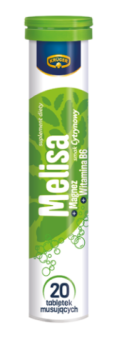 Kruger Melisa + Magnez + Witamina B6 smak cytrynowy (20 tabletek) 80 g