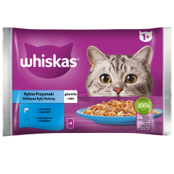 Whiskas Rybne przysmaki 1+ Galaretka z łososiem i z tuńczykiem 4X85 g