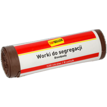 Topseller worki do segregacji śmieci brązowe 120 l (8 szt.)