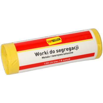 Topseller worki do segregacji śmieci żółte 120 l (8 szt.)