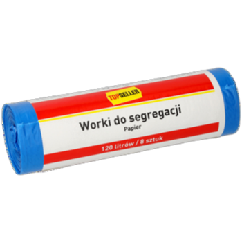 Topseller worki do segregacji śmieci niebieskie 120 l (8 szt.)