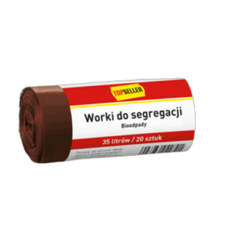 Topseller worki do segregacji śmieci brązowe 35 l (20 szt.)