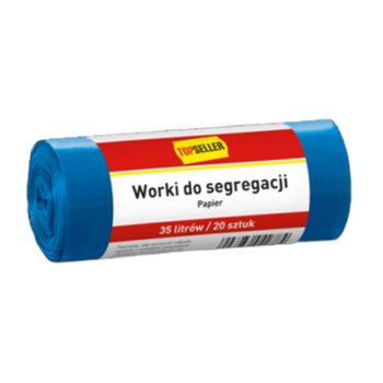 Topseller worki do segregacji śmieci niebieskie 35 l (20 szt.)