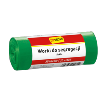Topseller worki do segregacji śmieci zielone 35 l (20 szt.)