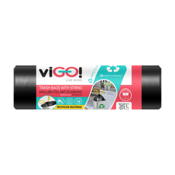 viGO! Worki eko z taśmą czarne 35 l (30 szt.)