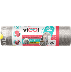 viGO! Worki eko z taśmą silver 4 seasons 60 l (10 szt.)