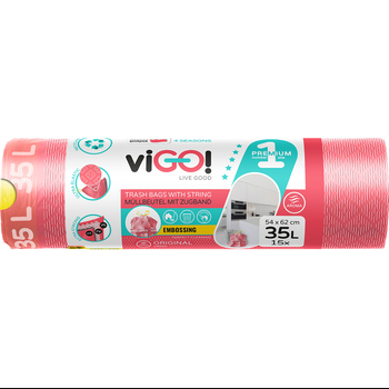 viGO! Worki eko z taśmą original truskawka 4 seasons 35 l (15 szt.)