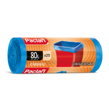 Paclan Classic worki na śmieci niebieskie 80 l (20 szt.)