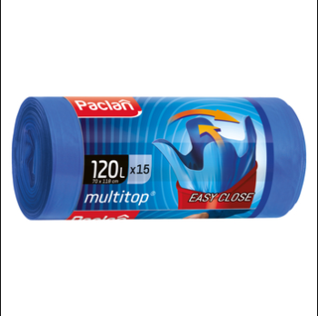 Paclan Multitop worki na śmieci niebieskie 120 l (15 szt.)