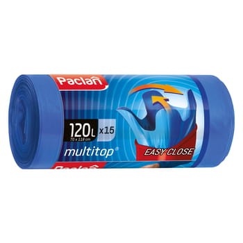 Paclan Multitop worki na śmieci niebieskie 120 l (15 szt.)