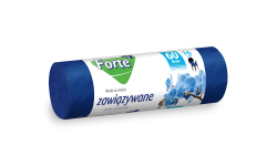 Forte+ worki na śmieci zawiązywane niebieskie 60 l (16 szt.)