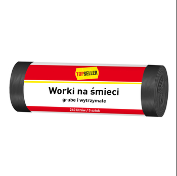 Topseller worki na śmieci czarne 240 l (5 szt.)