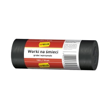 Topseller worki na śmieci czarne 120 l (10 szt.)