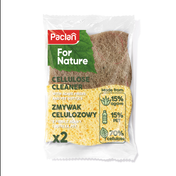 Paclan For Nature zmywak celulozowy z fibrą z agawy i butelek PET 2 szt.