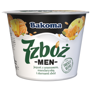 Bakoma 7 zbóż men ananas-mandarynka Jogurt 300 g