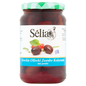 Sélia Greckie oliwki jumbo kalamata bez pestki 370 g