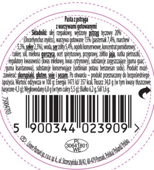 Lisner PASTELLA 80g Z PSTRĄGA  Z WARZYWAMI