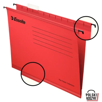 Teczki zawieszane A4 PENDAFLEX STANDARD czerwone 25szt ESSELTE 90316