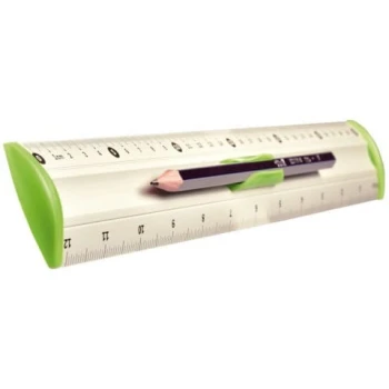 Tetis Linijka aluminiowa 30 cm uchwyt zielony