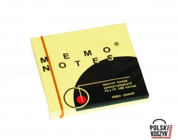 Dalpo Karteczki samoprzylepne MEMO 75 x 75 mm 100 kartek żółte