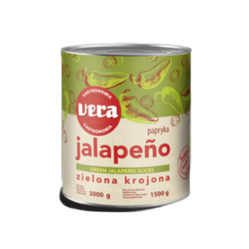 Papryka Jalapeno zielona krojona w zalewie 3000/1500 g Vera