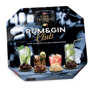 Praliny EDLE TROPFEN IN NUSS RUM &amp; GIN 200g TRUMPF