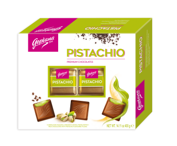 Goplana Czekoladki Pistachio Czekoladki mleczne 400g