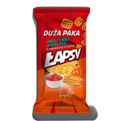 ŁAPSY Prażynki w kratkę o smaku ketchupu 110g