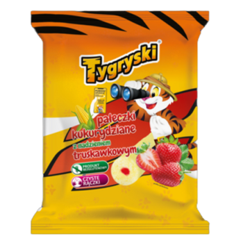 Tygryski Pałeczki z nadzieniem truskawkowym 60g