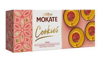 Caffeteria Mokate ringi z nadzieniem malinowym i ciemną czekoladą 150 g