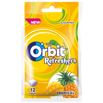Orbit Refreshers Tropical Guma do żucia bez cukru 26g (12 drażetek)