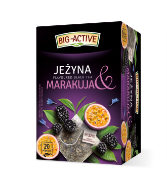 Big-Active Herbata Czarna o Smaku Jeżyny i Marakui. (20 torebek x 2g)