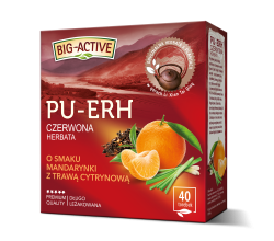 Big-Active - Pu-Erh - Herbata czerwona o smaku mandarynki z trawą cytrynową (40tb x1,8g)