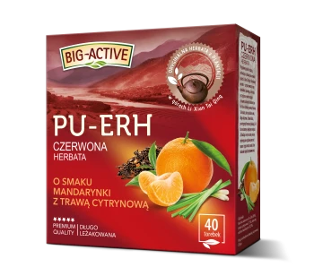 Big-Active - Pu-Erh - Herbata czerwona o smaku mandarynki z trawą cytrynową (40tb x1,8g)