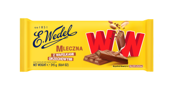 E. Wedel Czekolada Mleczna z Wafelkami Orzechowymi WW 245g