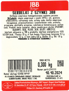 Serdelki z szynki 300 G JBB