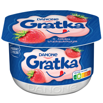 Danone Gratka o smaku truskawkowym Deser 115 g