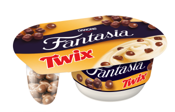 Danone Jogurt karmelowy z mini ciasteczkami Twix Mix 120g