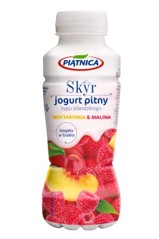 Jogurt pitny Skyr nektarynka-malina Piątnica 330ml