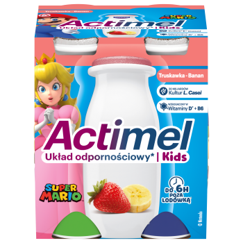 Actimel Kids o smaku truskawkowo-bananowym 4x100g
