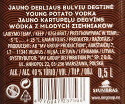 'Stumbras Young Potato 40% 0,5l