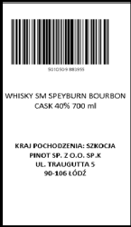 'Whisky Sm Speyburn Bourbon Cask 40% 700 ml