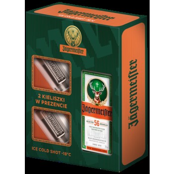 'Likier Ziołowy Jagermeister 700 ml 35% + 2 kieliszki