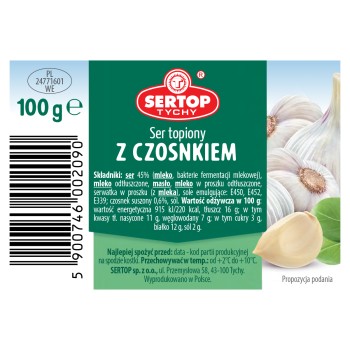 Ser topiony z czosnkiem kostka SERTOP 100 g