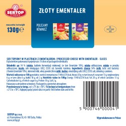 Ser topiony Złoty ementaler plastry 130 g SERTOP