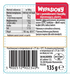 Mlekovita Ser Wypasiony z pomidorami i bazylią plastry 135g